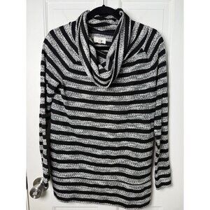 Lou & Grey Cowl Neck Sweater Women's Size Maternity Small Black Striped